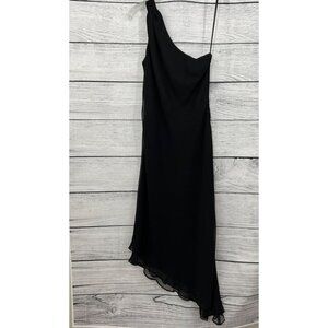 Betsy and Adam by Jasmine One-Shoulder Asymmetrical Black Dress, Size 6